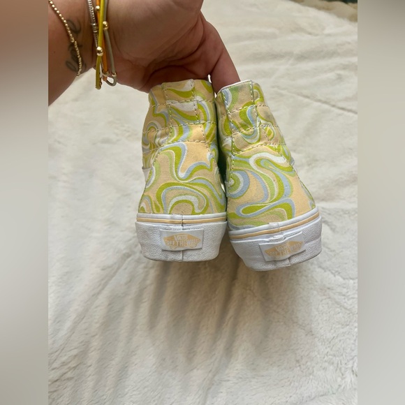 🛹 Vans Sk8-Hi Tapered Swirl Skate Shoes - Lime green, Blue, Yellow & White - Picture 7 of 8